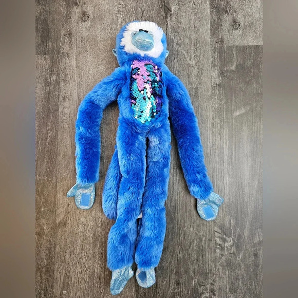 Wild‎ Republic Hanging Monkey Sequin Blue stuffed animal - Picture 1 of 4